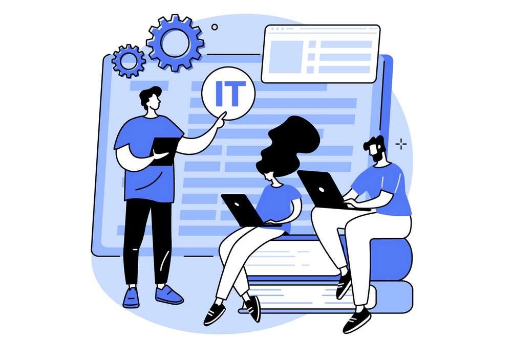 The development team at work